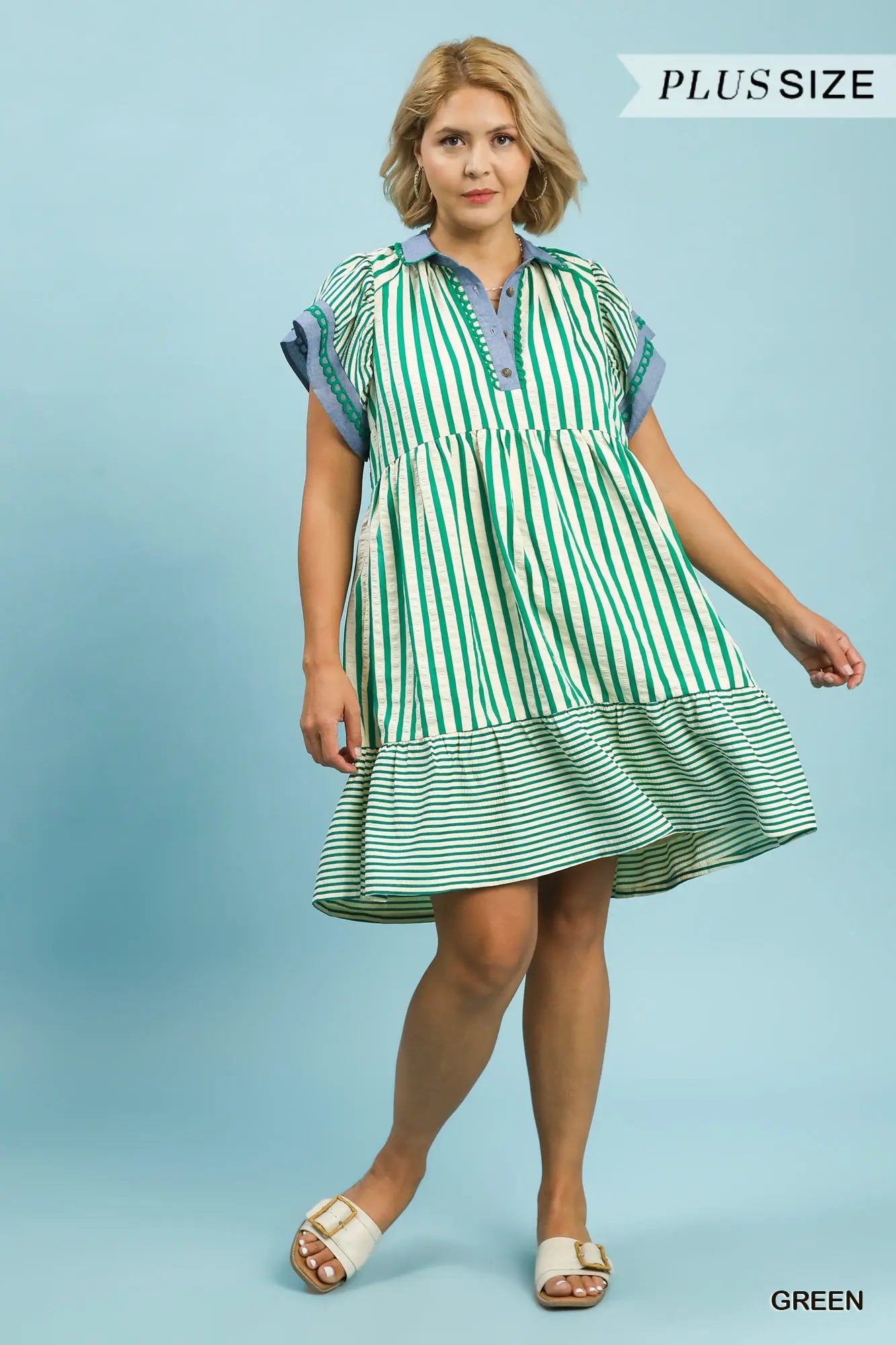 Curvy Mixed Stripe Dress