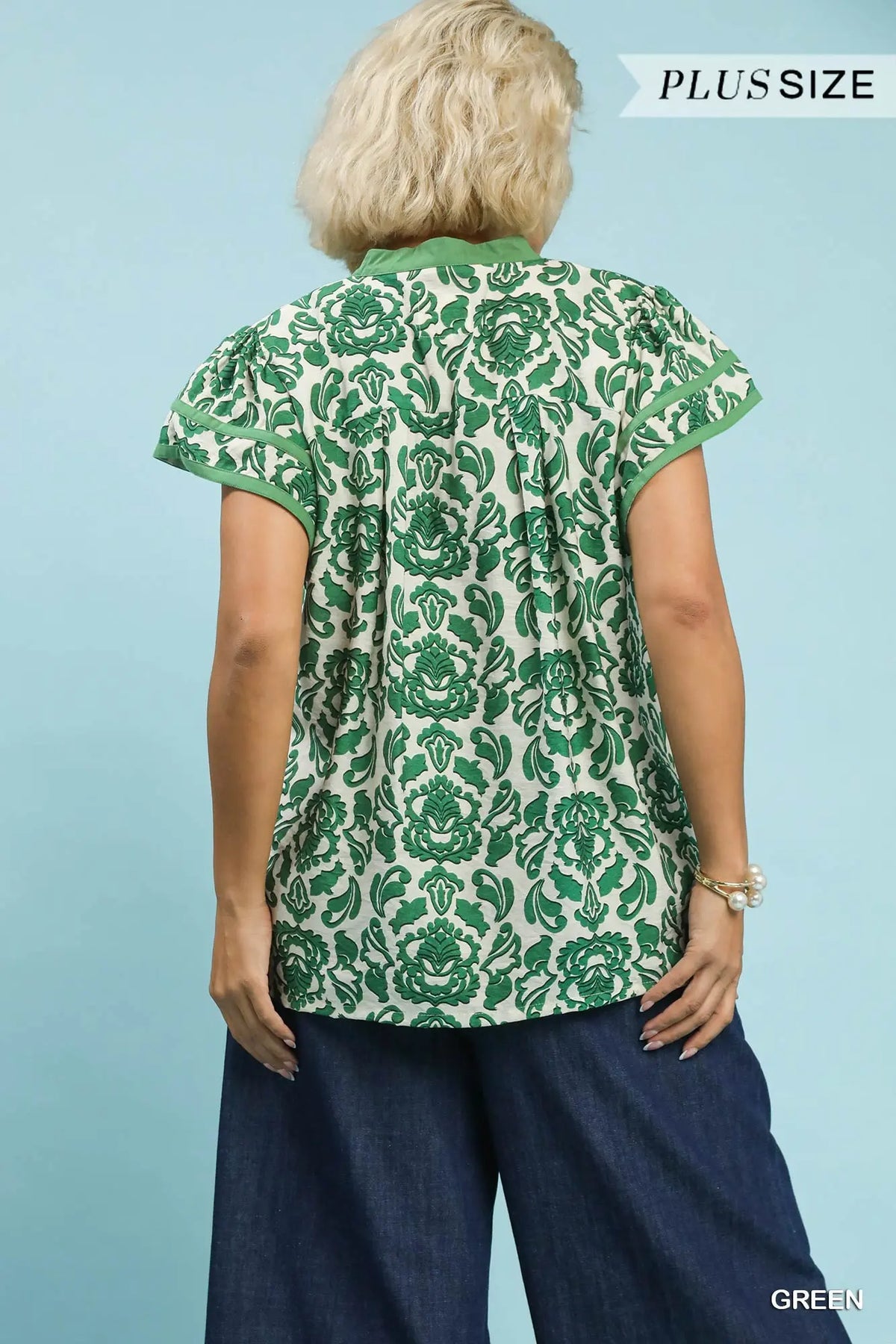 Curvy Green Floral Top