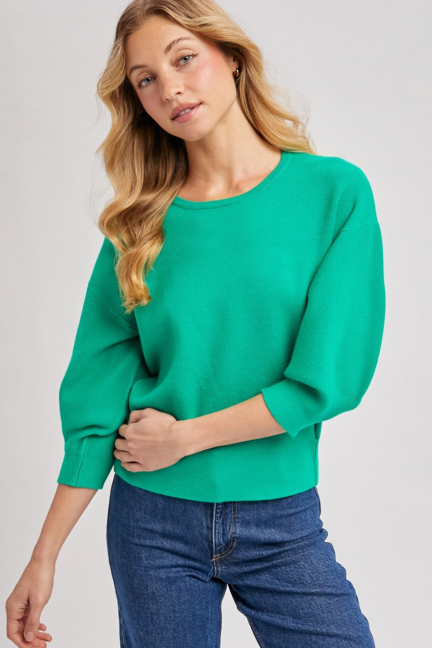 Puffed Sleeve Sweater Top