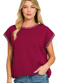 Garnet Stitches Top
