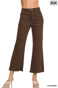 Curvy Brown Cropped Denim