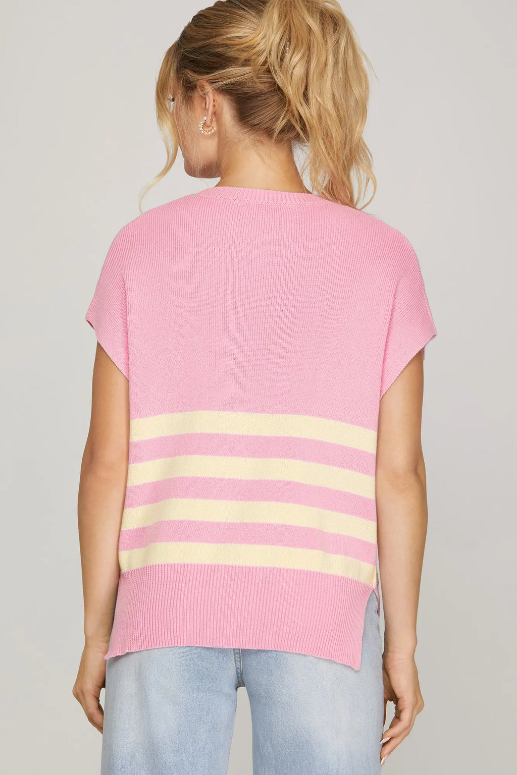 Drop Shoulder Striped Top