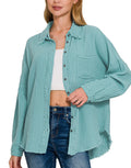 Gauzy Raw Edge Top