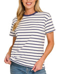 Navy Striped Crewneck