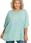 Curvy Acid Washed Tee