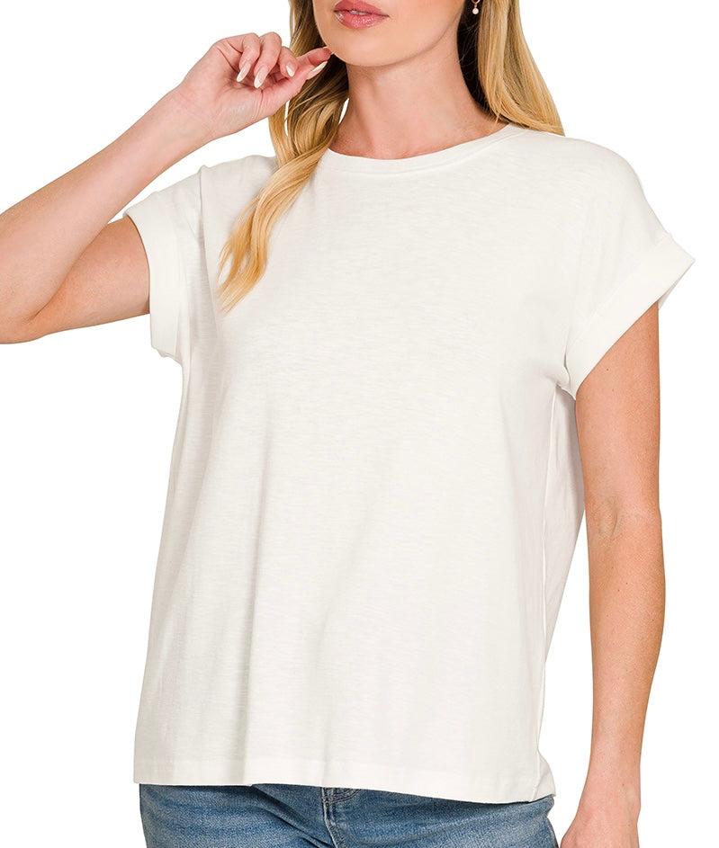 Slub Sleeve Basic Tee