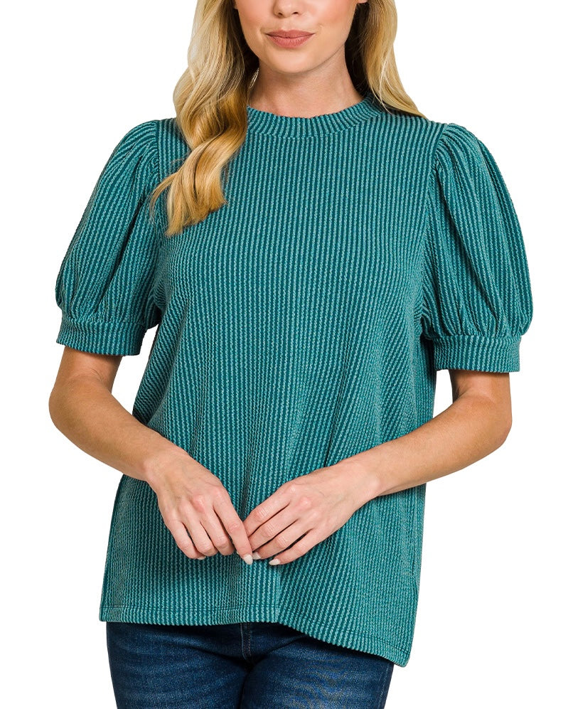 Ribbed Cap Sleeve Top