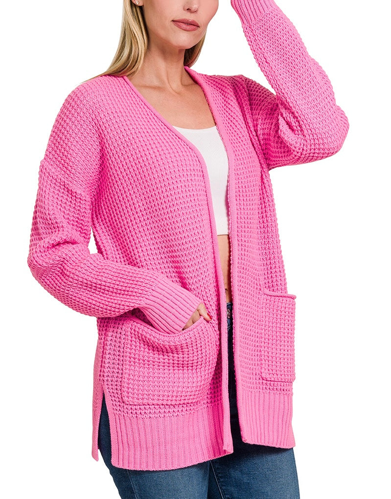 Waffle Open Cardigan