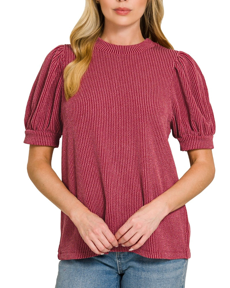 Ribbed Cap Sleeve Top