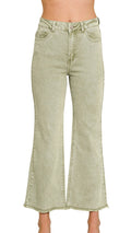 Light Olive Cropped Denim