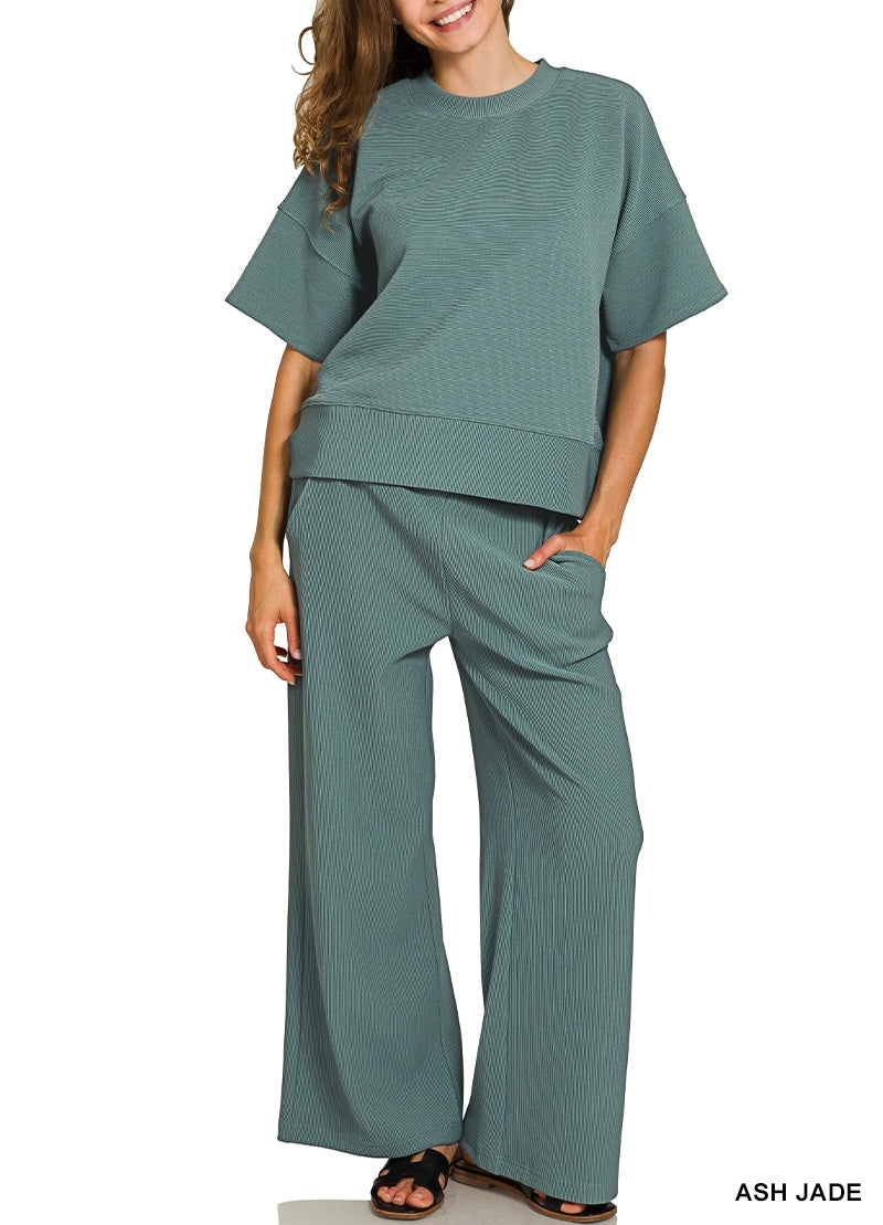 Ribbed Pant Set