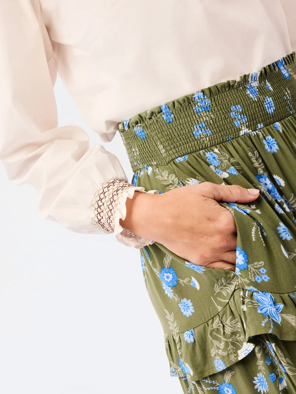 Olive Tiered Skirt