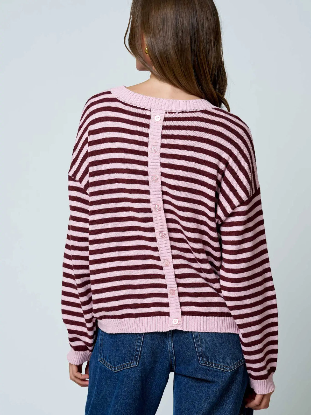 Relaxed Button Back Sweater