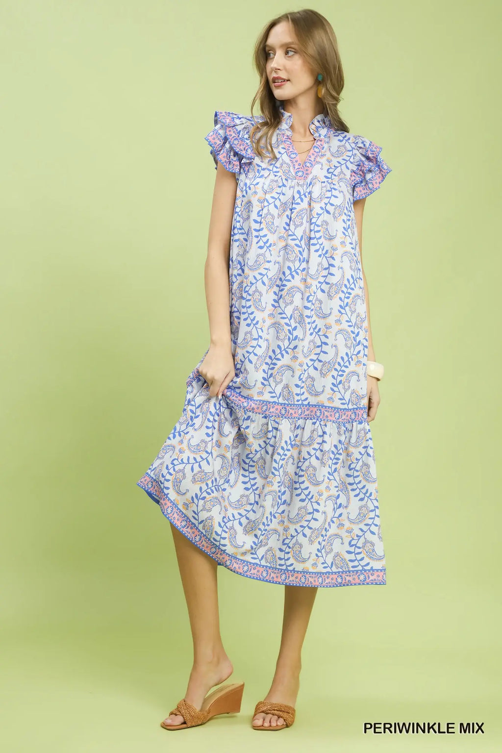 Mix Boho Tiered Midi Dress