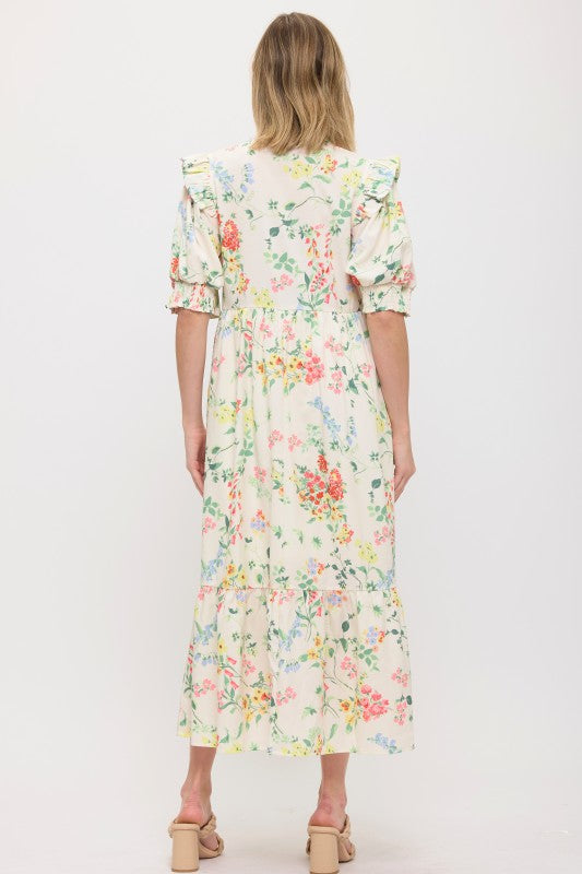 Floral Tiered Midi Dress
