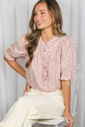 Ruffle Floral Denim Top