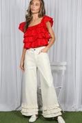 Ruffle Cropped Pants