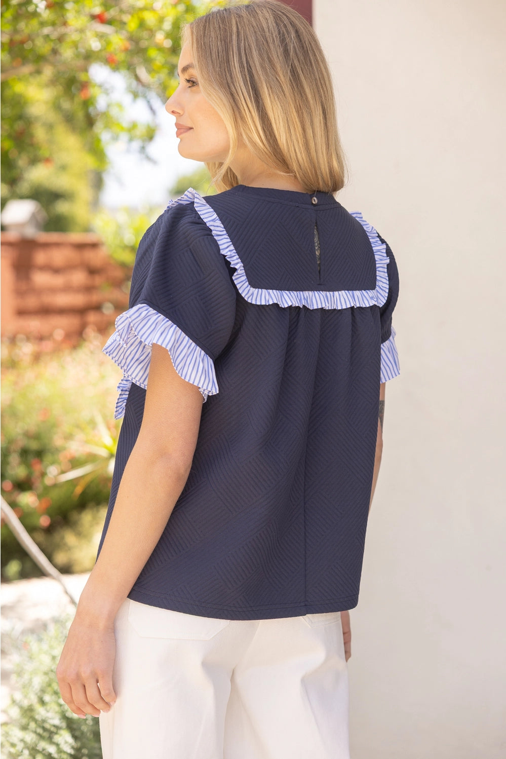 Quilted Seersucker Blouse