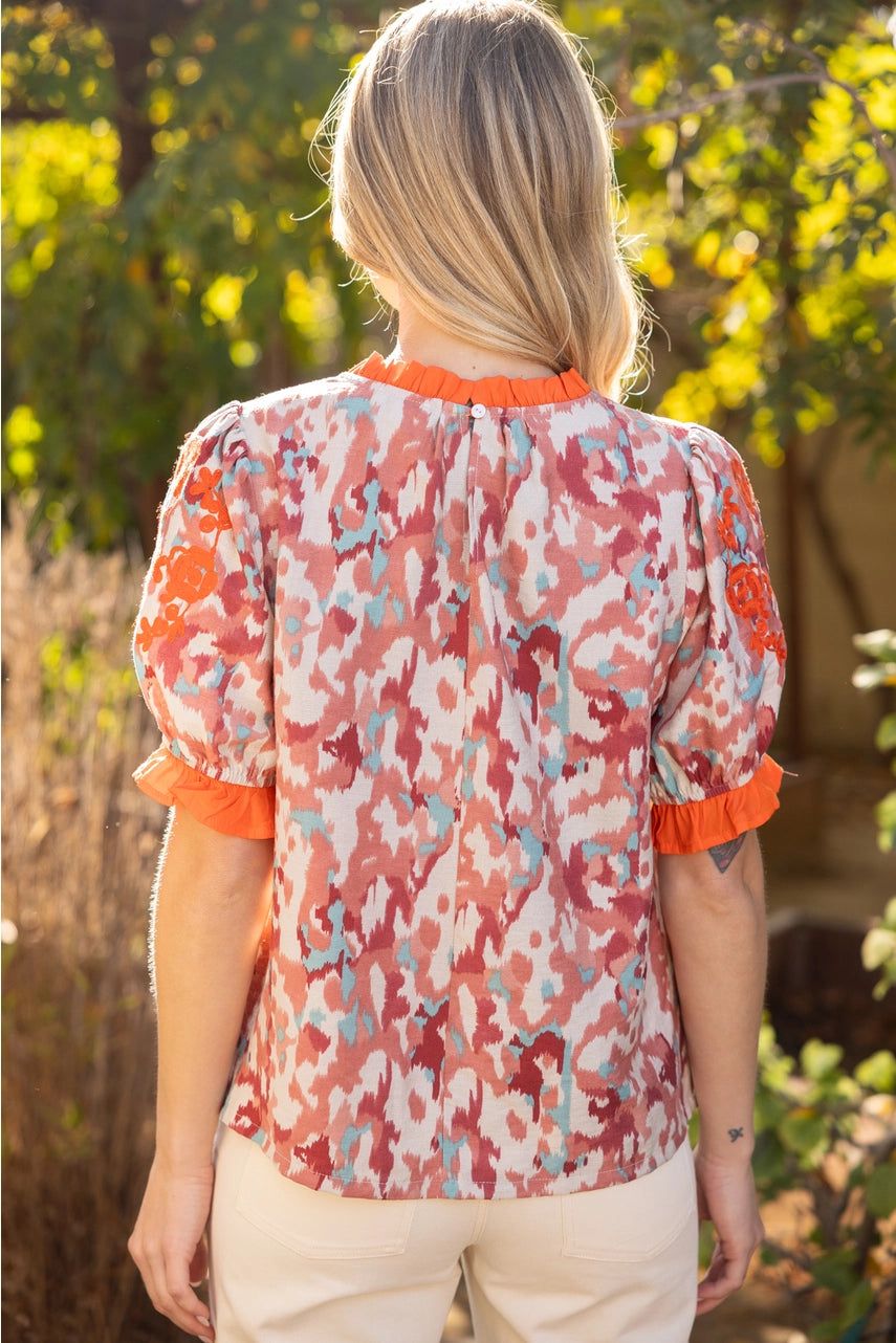 Abstract Floral Blouse