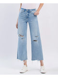 Distressed Wide Leg Crop Denim