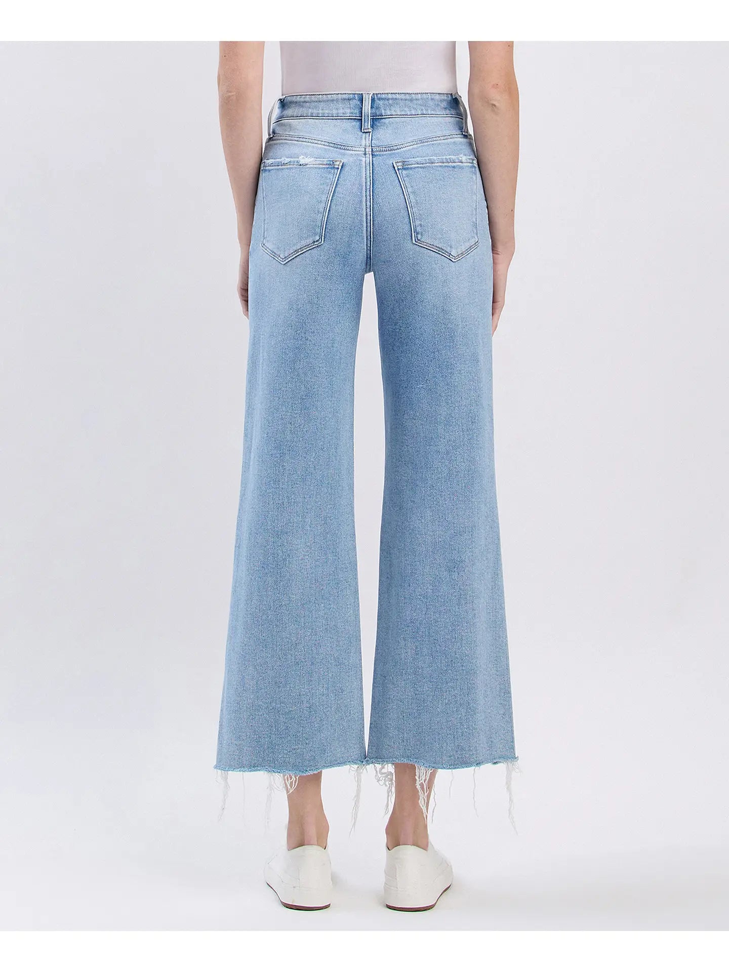 Distressed Wide Leg Crop Denim