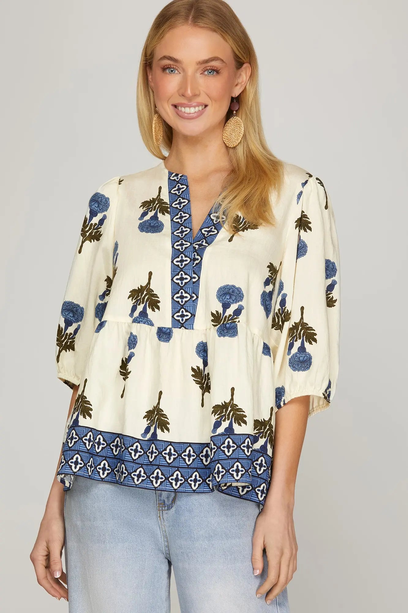 Woven Floral Top