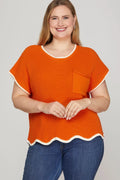 Curvy Orange Waves Top