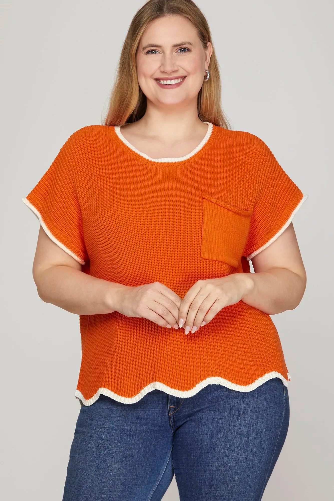 Curvy Orange Waves Top